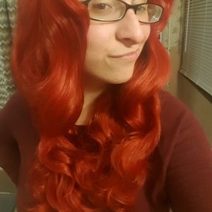 Red shoulder length Jean Grey wig