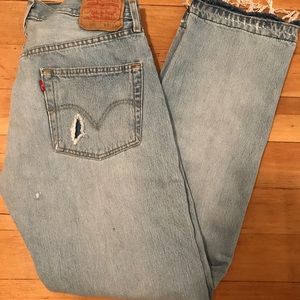Vintage Levi's 501 raw hem jeans