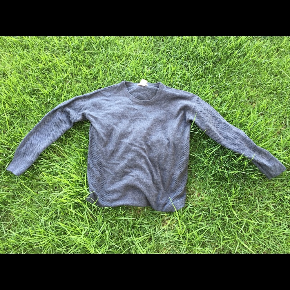 Nordstrom Grey Mesh Back Sweater