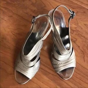 Marc Fisher Silver Strappy Heels size 8