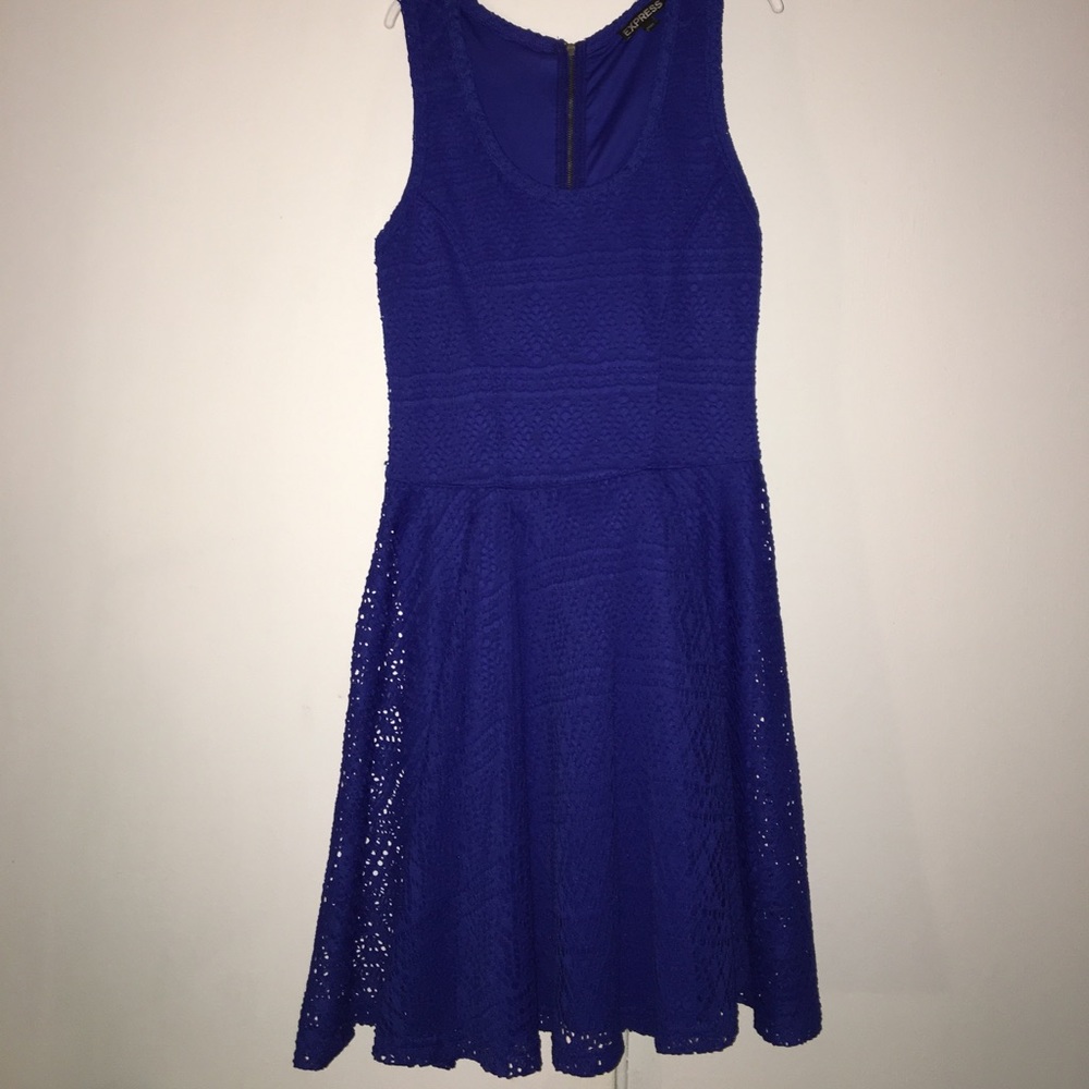 Express blue lace dress