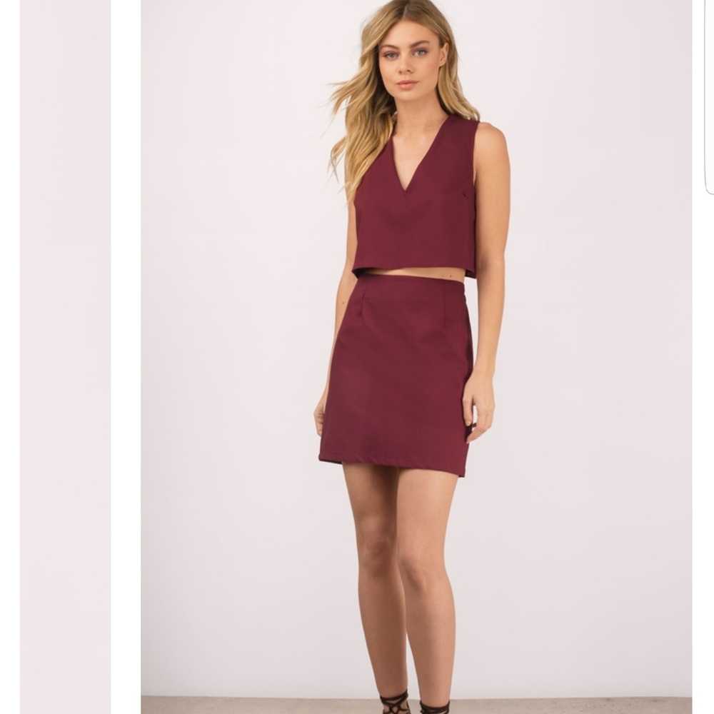 LYNNA WINE BODYCON SET