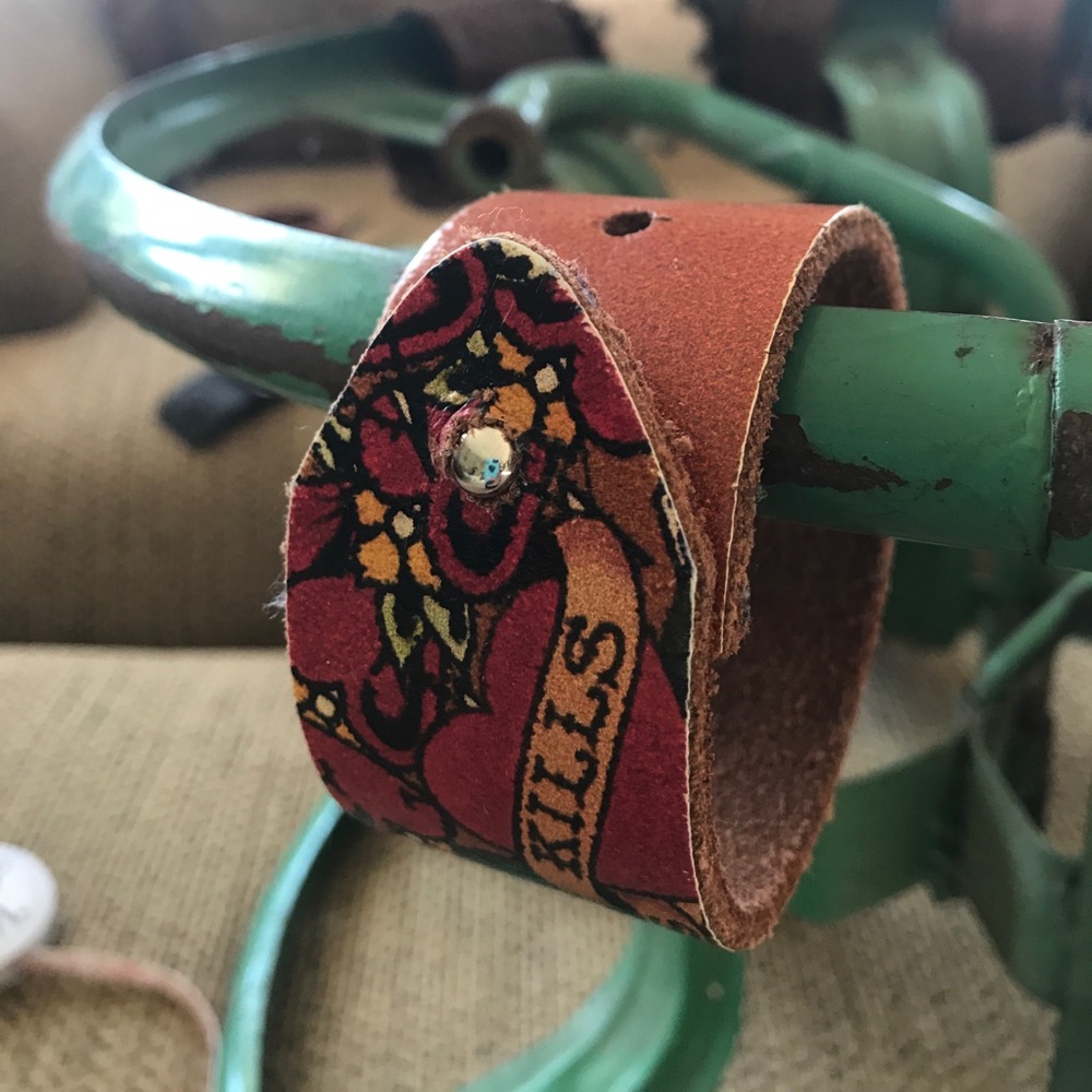 Up cycled belts into bracelets, Ed Hardy - Picture 2 of 4