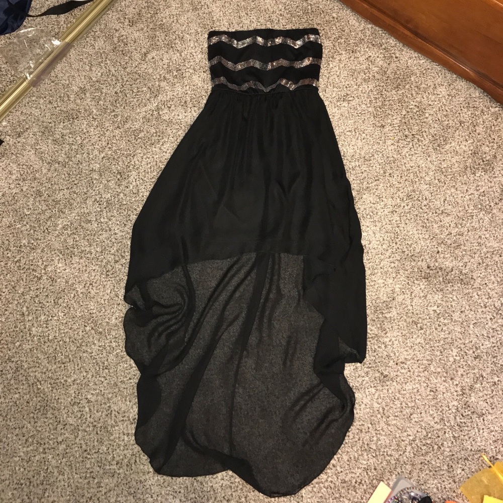 Black high low dress