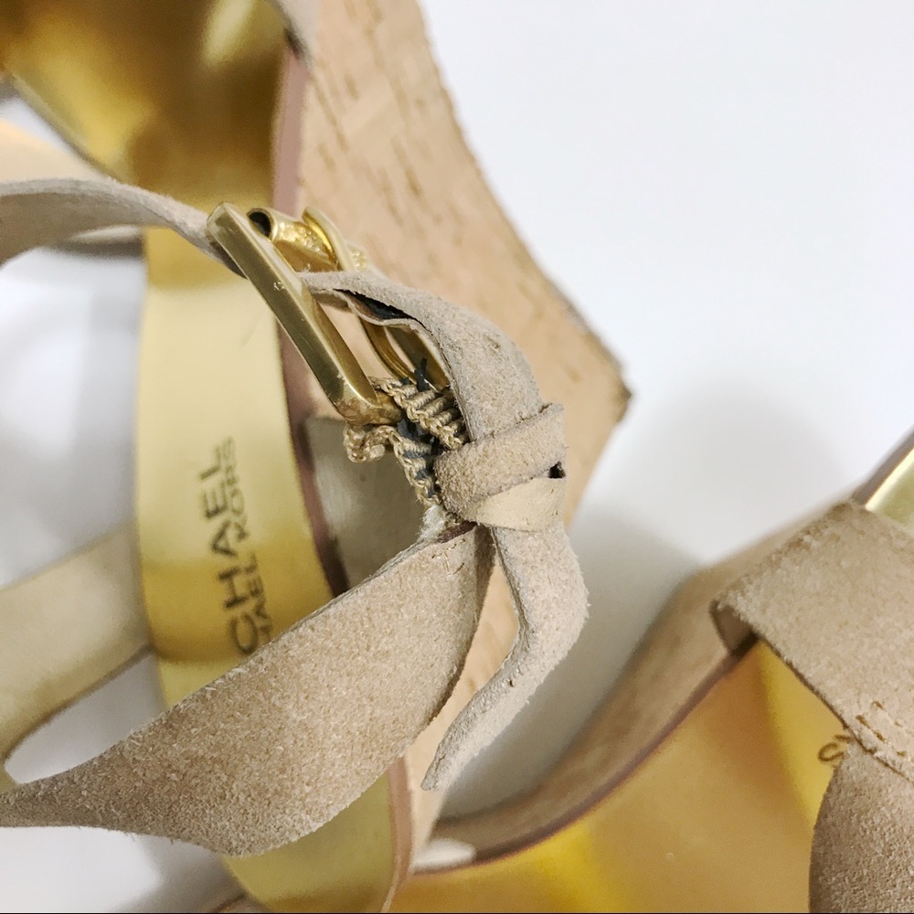 Michael Kors Suede Wedge Sandals - Picture 4 of 7