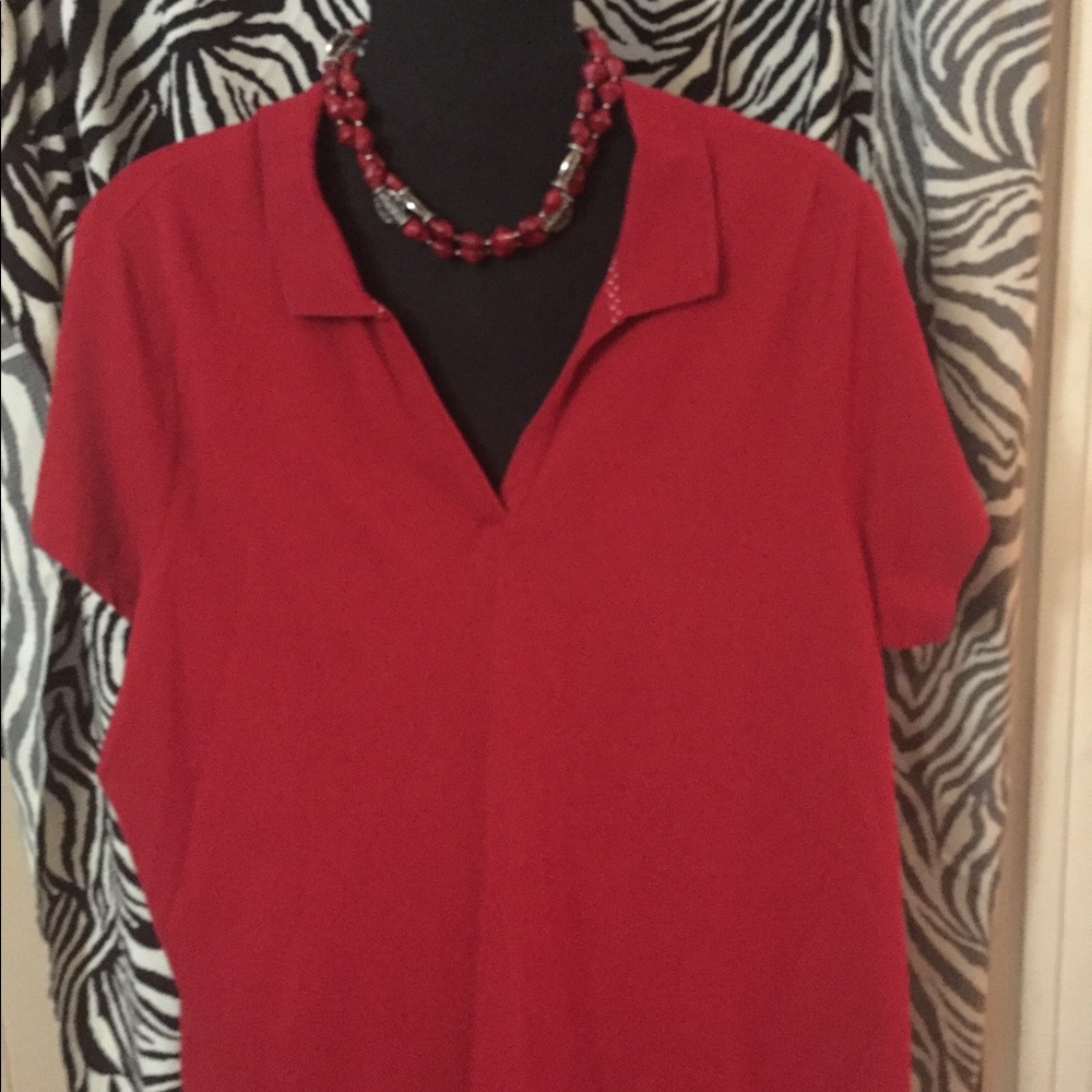 St. John's Bay polo Sz 2x Red