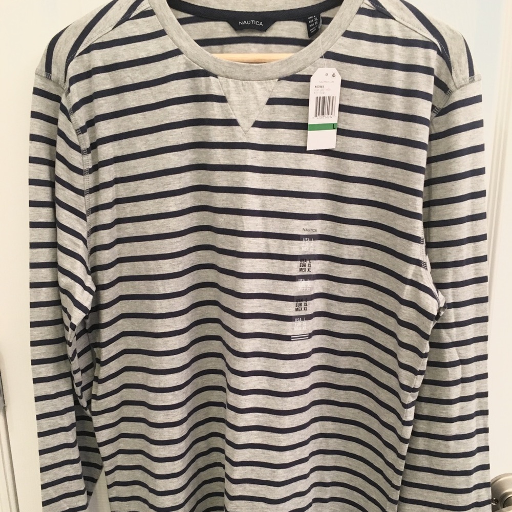 Sold Men's Nautica Stripped Long Sleeve Shirt Sz L