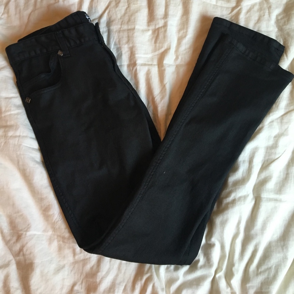 FUBU Black Leather Wax Jeans