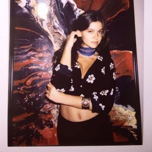 Floral button down v neck black long sleeve crop