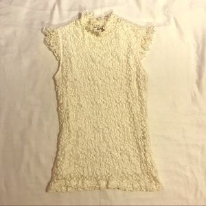 Dress Barn cream colored lace sleeveless top