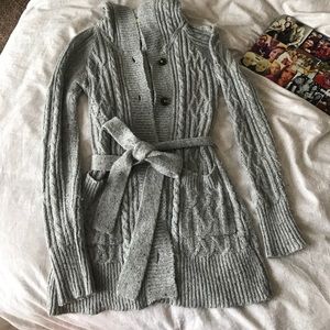 Grey button up sweater
