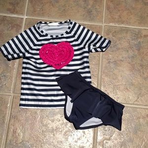 💖 Sweet striped heart tankini! 💖