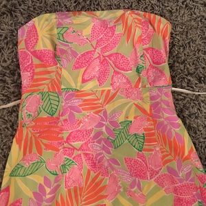 Lilly Pulitzer strapless dress tie back