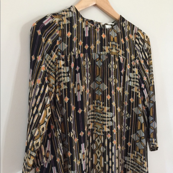 H&M long sleeved semi-sheer shift dress size 2 - Picture 2 of 3