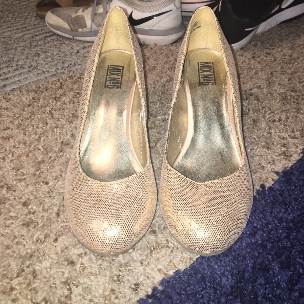 Sparkly gold Mix No 6 heels