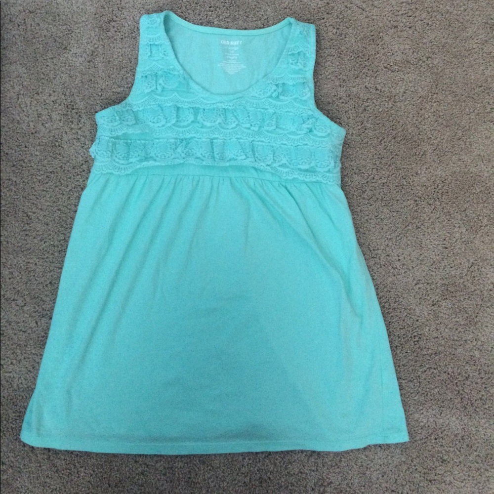 Mint tanktop with lace on top
