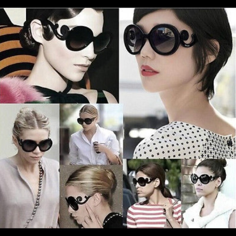 "Flora" Oversized Celebrity Baroque sunglasses - Picture 4 of 4