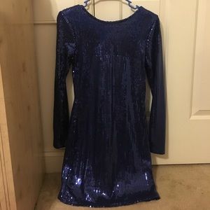 Blue sequin dress