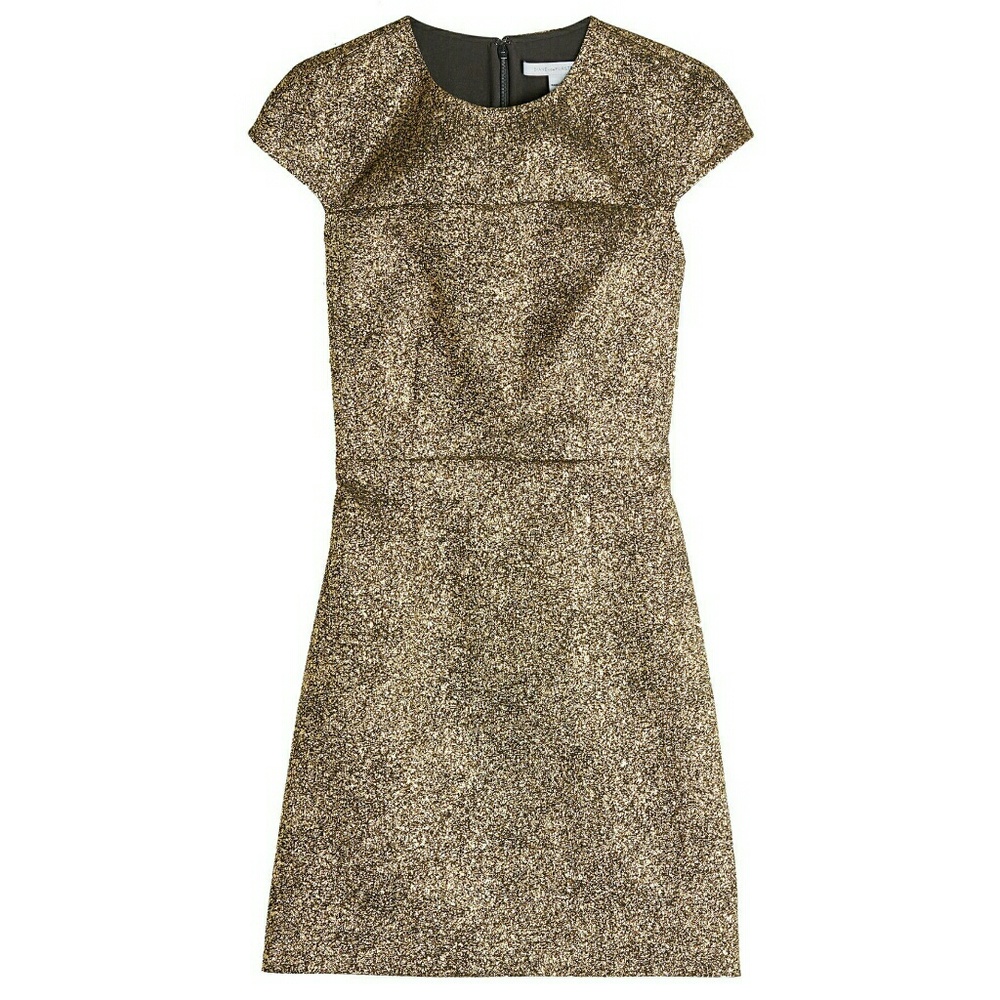 NWOT, Diane von Furstenberg Hadley Two Gold Dress