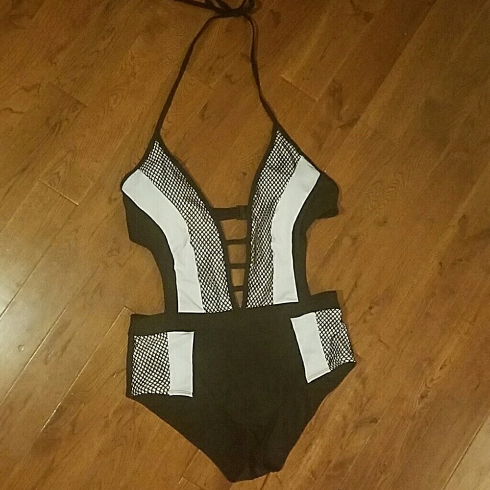 Black and white bathing suit