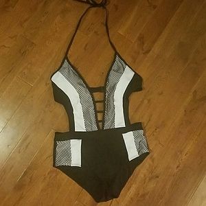 Black and white bathing suit