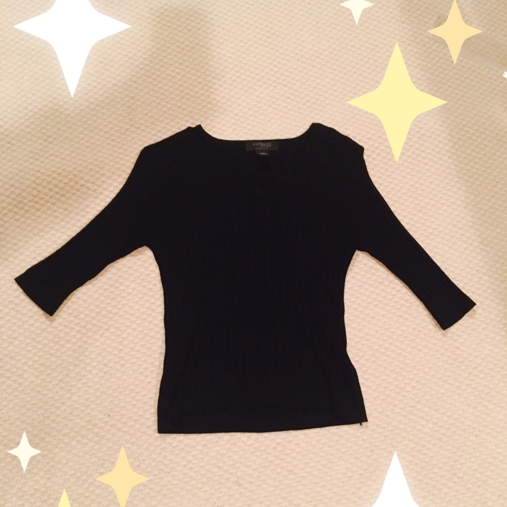 RIBBED BLACK SWEATER