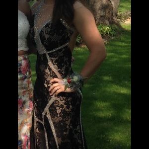 Classy laced high neck long dress