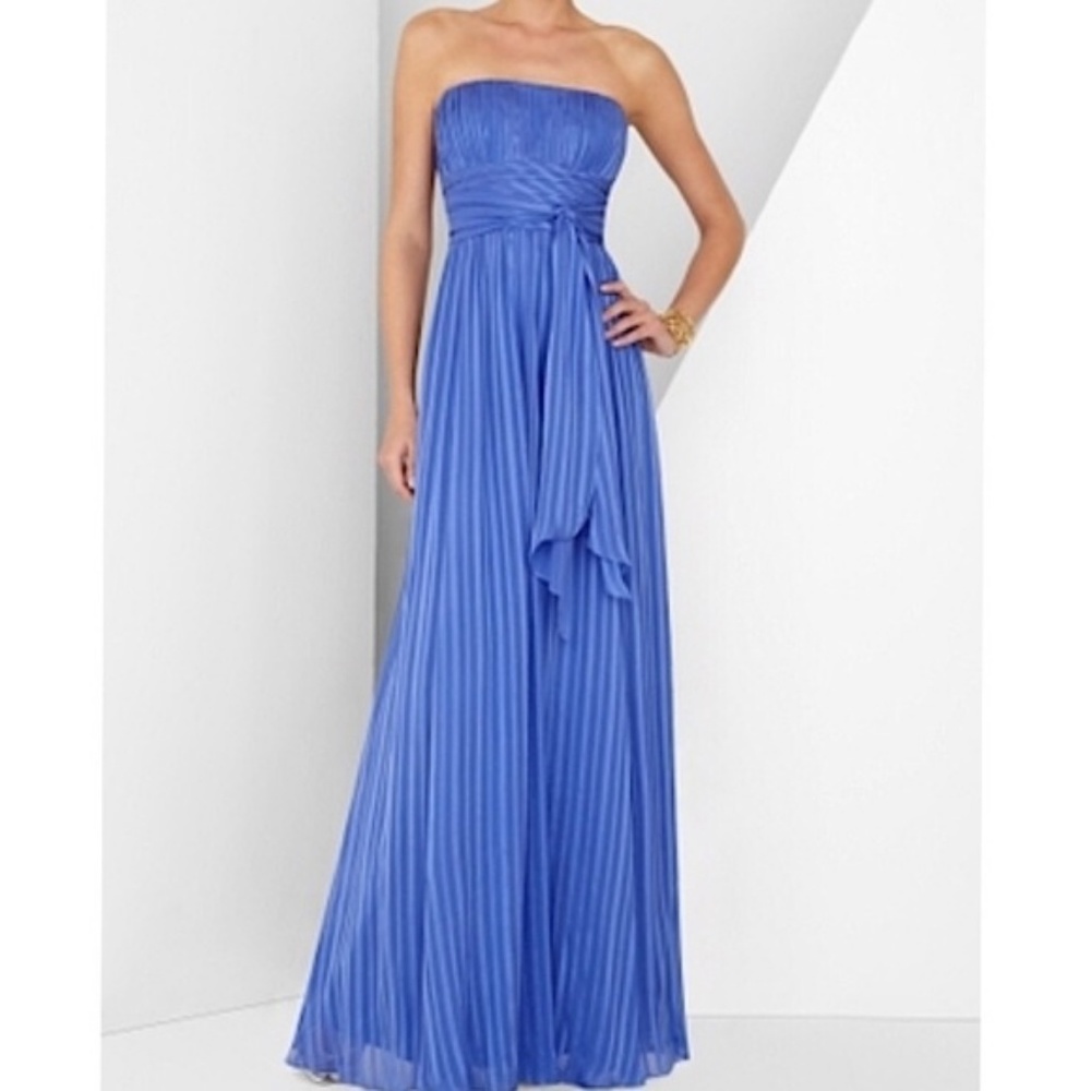 BCBG strapless purple gown