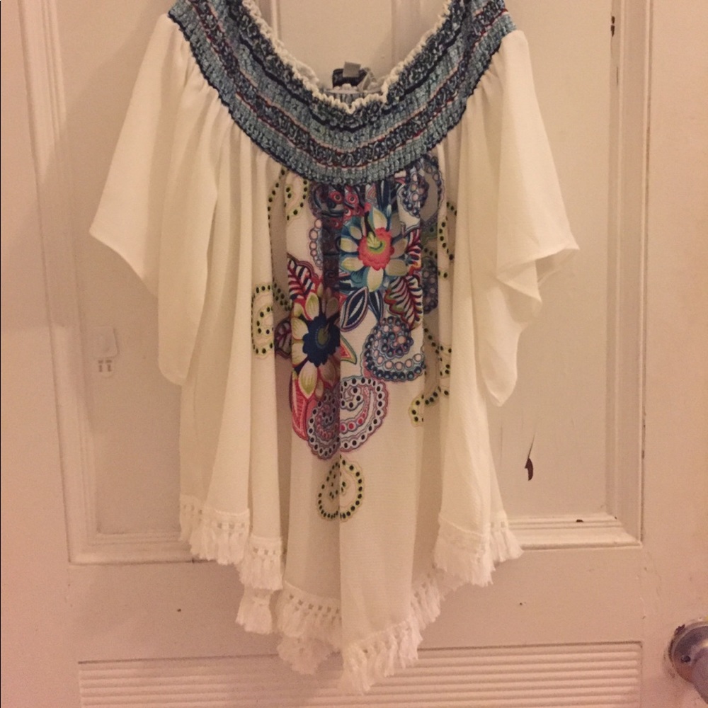 Davi & Dani preppy off shoulder blouse