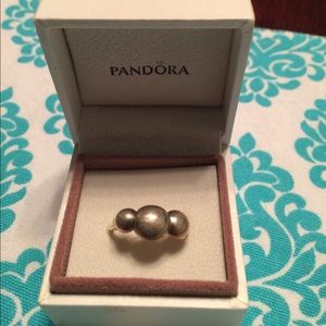 Pandora Liquid Silver Triple Bubble Ring