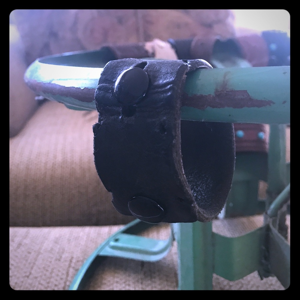 Up cycled belts into bracelets