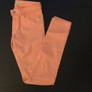 Peach skinny jeans
