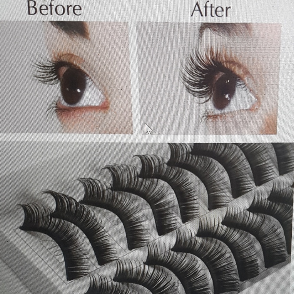 10 pairs 20pcs thick human hair soft eyelashes