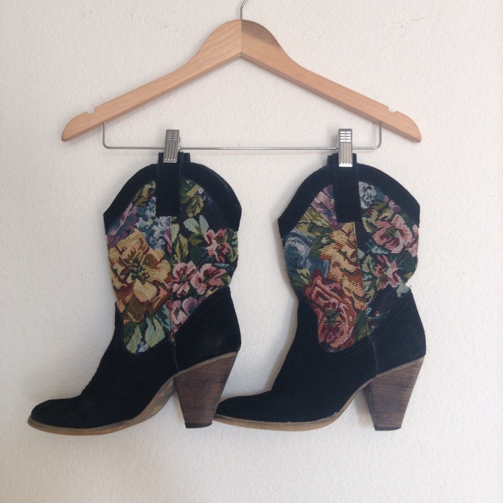 Very Volatile Tapestry Cowgirl Boots