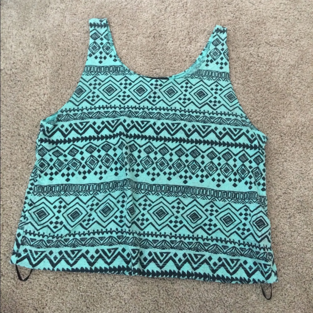 Tribal print mint tanktop