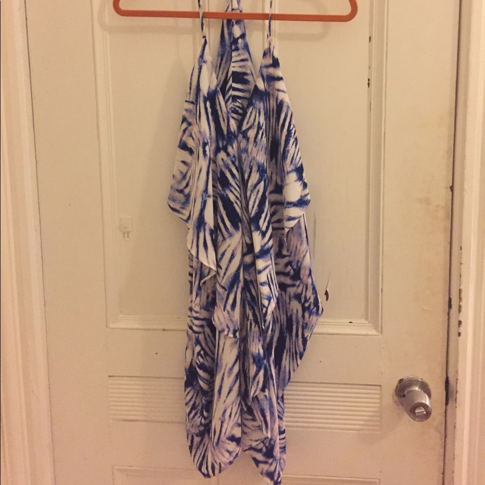 Olivaceous tye-dye slouchy back formal dress