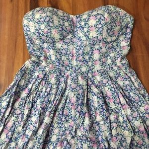 Beautiful Blue, Pink, & White Floral Summer Dress