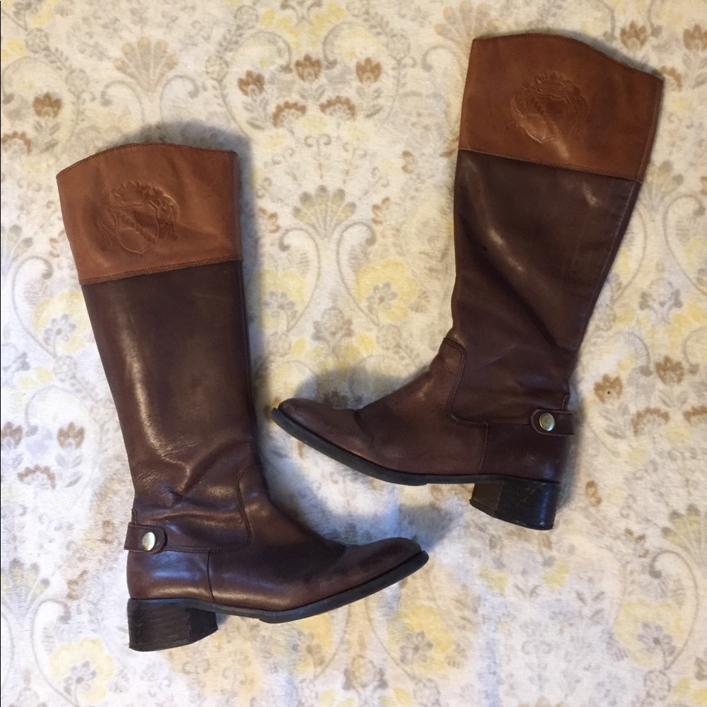 Franco Sarto Two Tone Brown Leather Boots