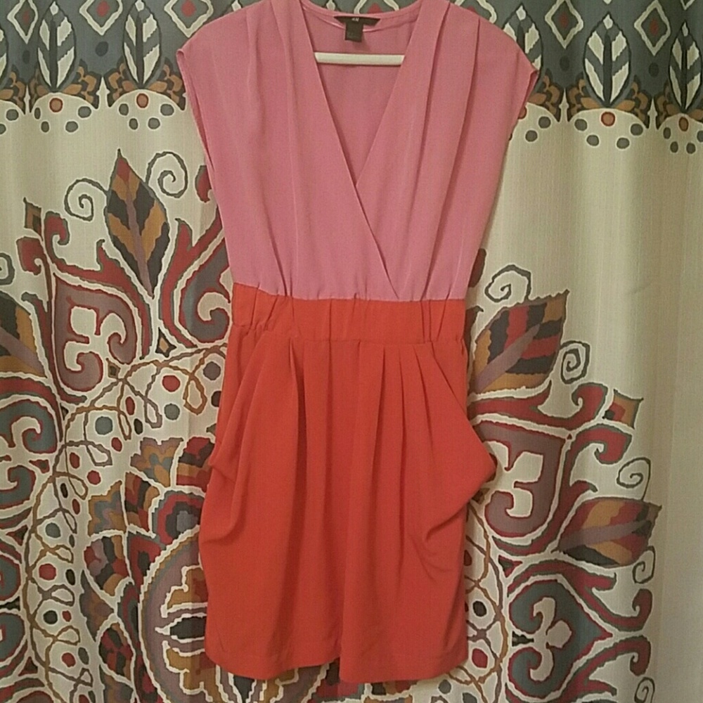 Pink and orange two tone H&M dress