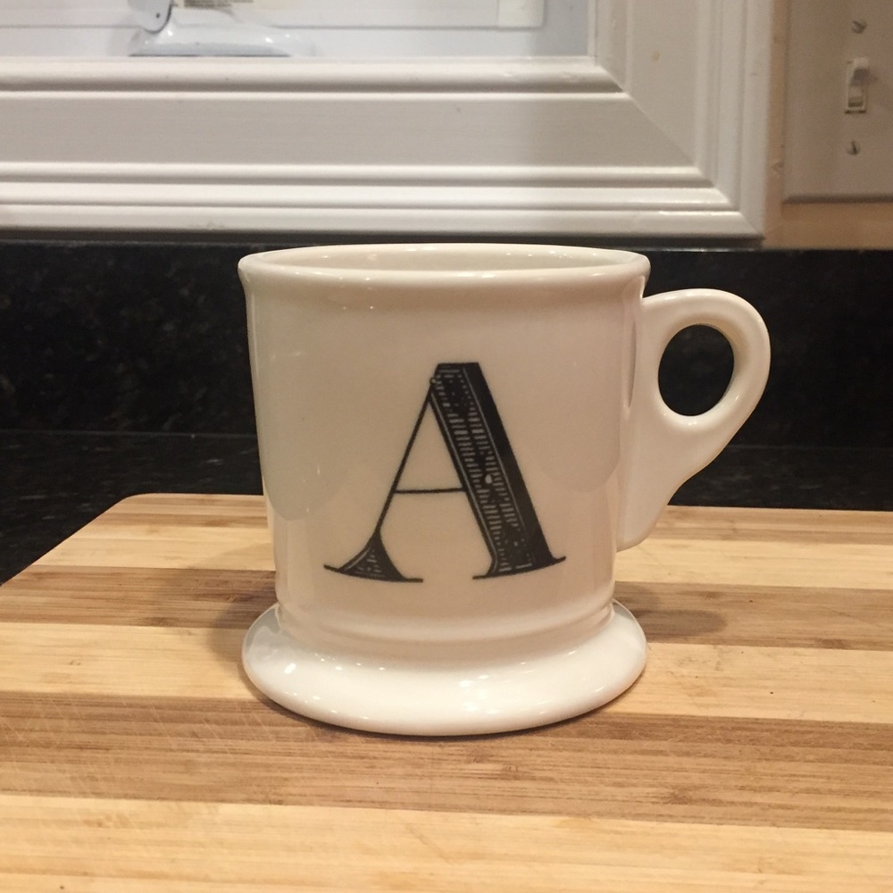 "A" mug from Anthropologie
