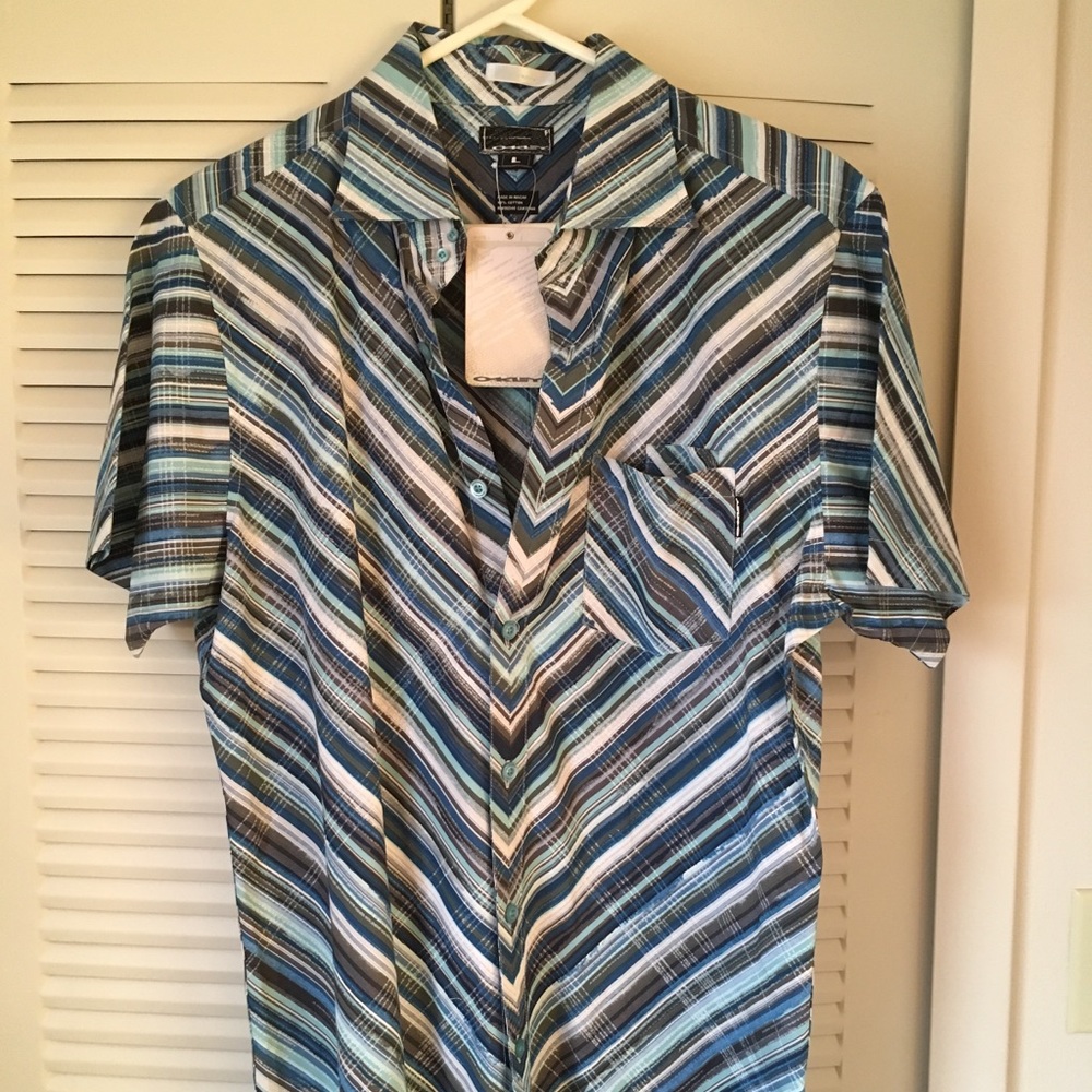Oakley men's button down shirt L slim fit NWT