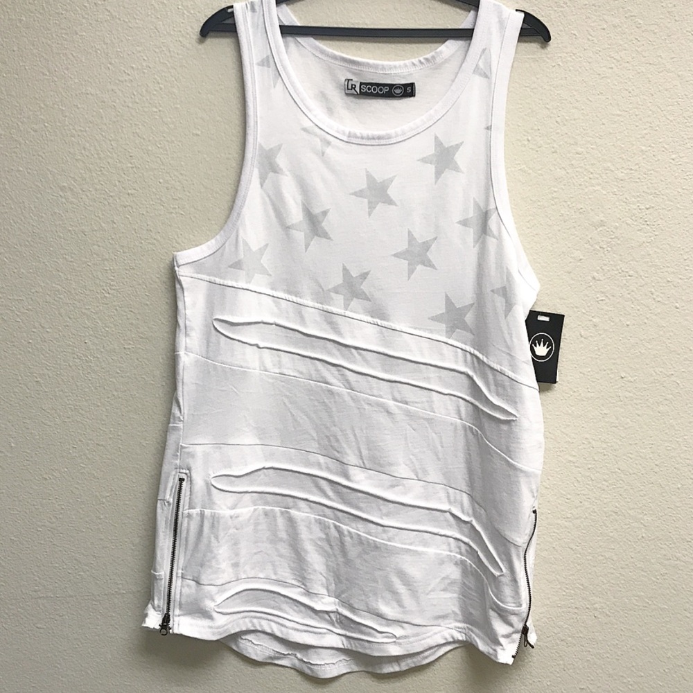 Star tank top with zipper detail