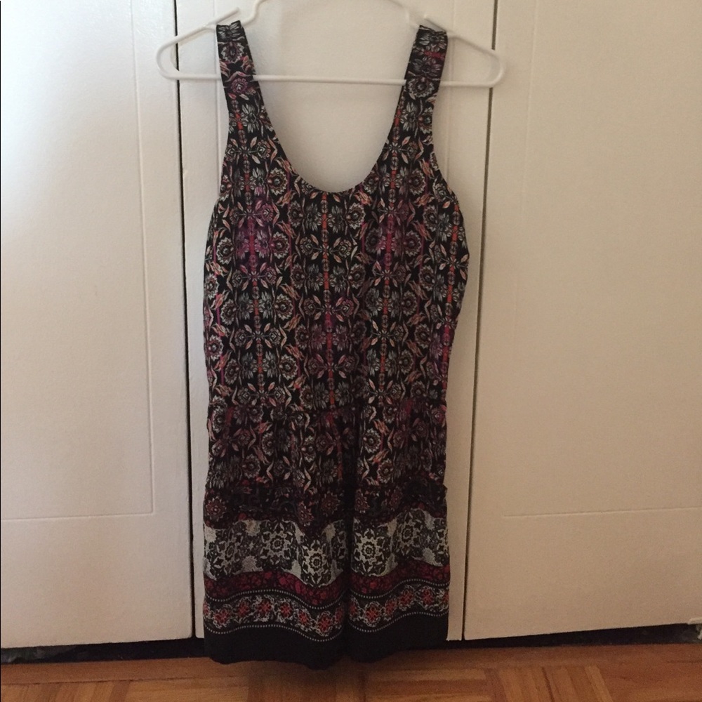 Pink and black patterned romper