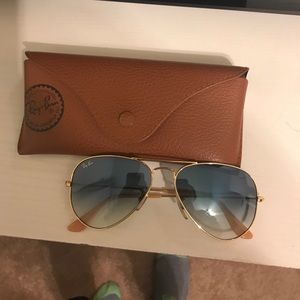 Gold with blue fade ray bans