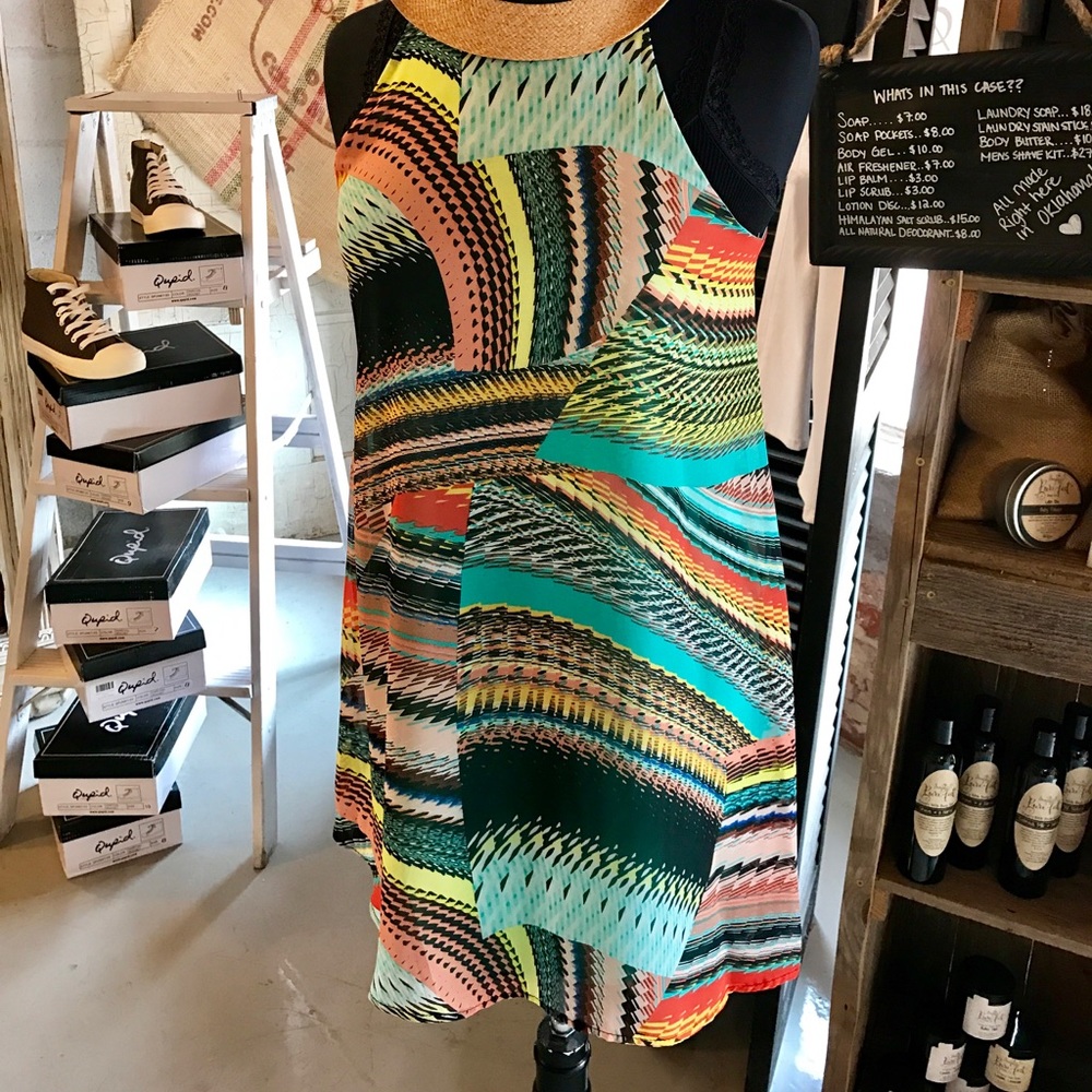 💋Geo-Pattern Trapeze Dress💋