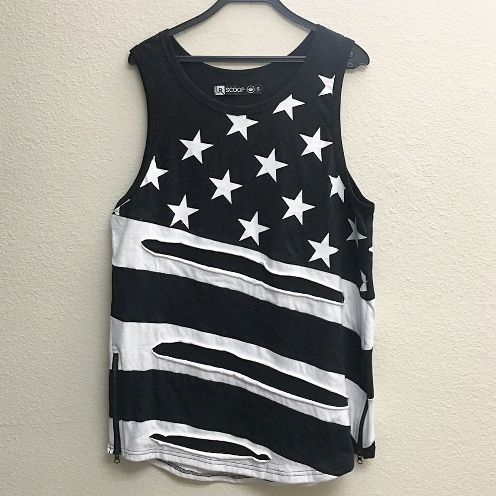 Star tank top with zipper detail