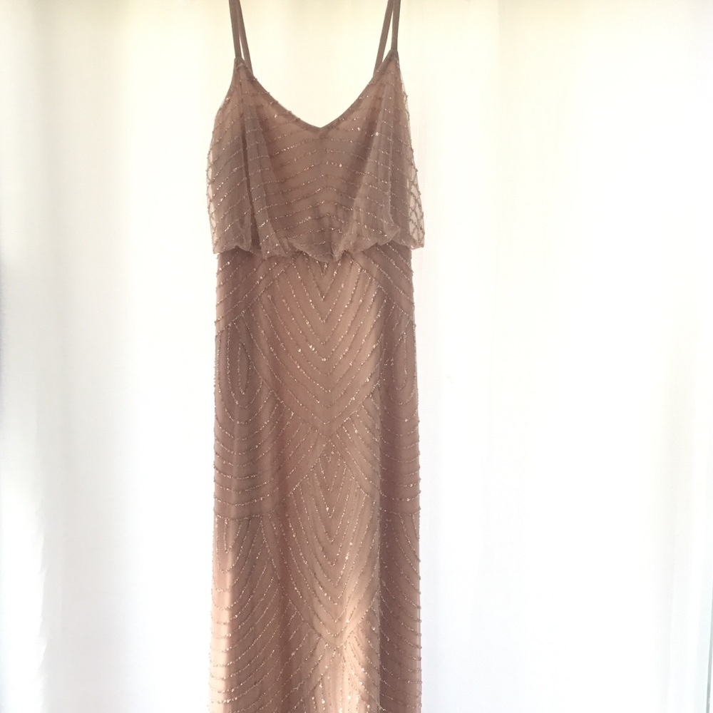 Adrianna Papell Embellished Blouson Gown, Blush