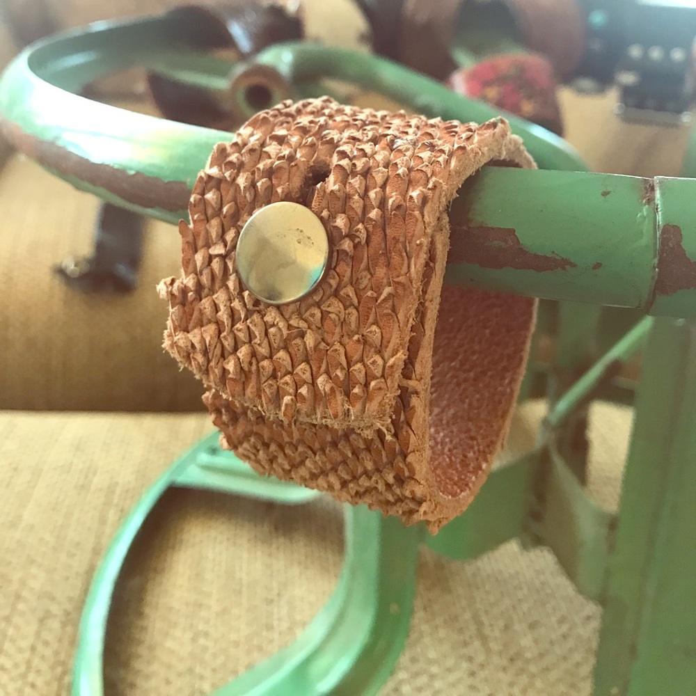 Up cycled belts into bracelets