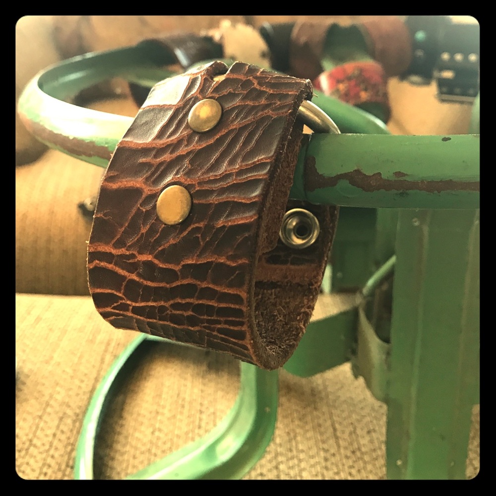 Up cycled belts into bracelets