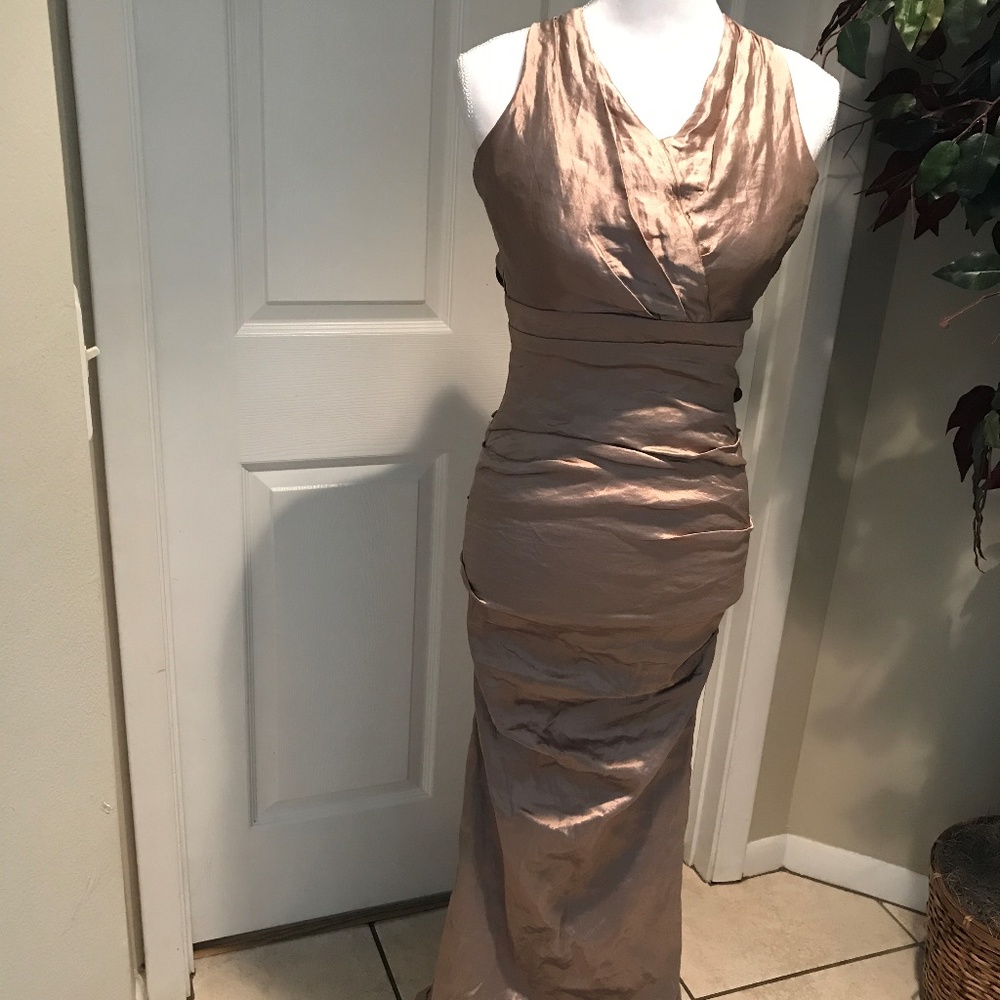 Nicole Miller Rushed Twisted Maxi Dress Sz 2
